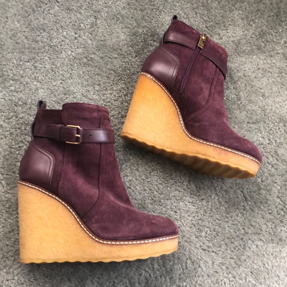 Tory Burch Purple Wedge Bootie